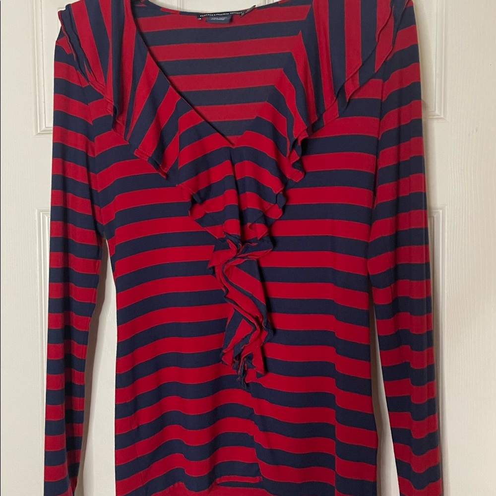Ralph Lauren nautical ruffle blouse